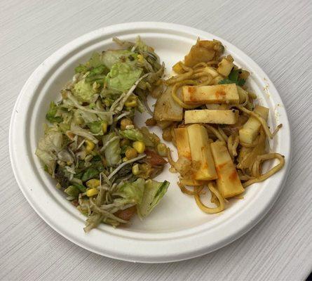 tea salad and rainbow noodles