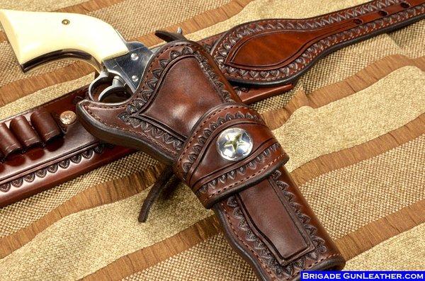 Custom Western Leather Gun Holsters and Belts