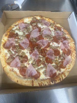 Meat lovers pizza