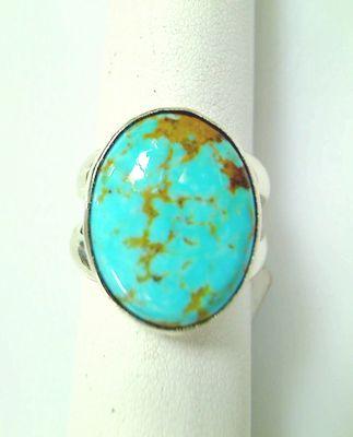 Sterling and Turquoise split shank ring.