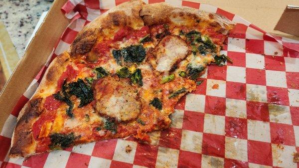 Meatball / Rapini / Aged Provolone - In the top 5 best slices I've ever had.