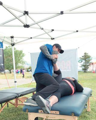 Our staff loved stretching and tapping runners at the Mermaid Run!