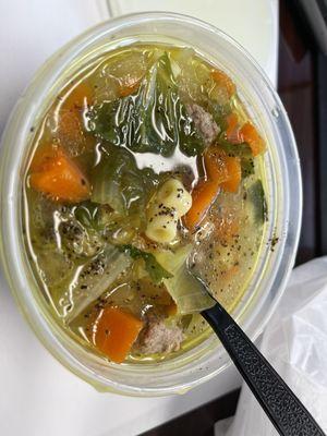 Escarole soup with meatballs