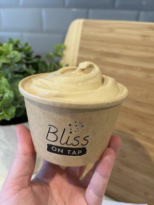 Coffee ice cream made from scratch with Dibs On Nibs spiced cold brew coffee concentrate.