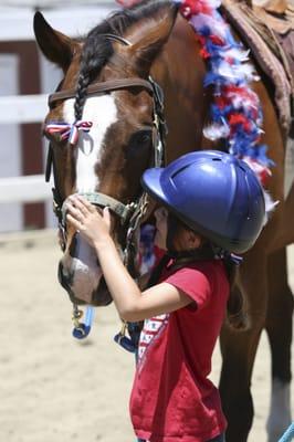 A sweet camper and her best friend, Rhett!