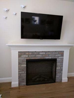 Completed fireplace and TV