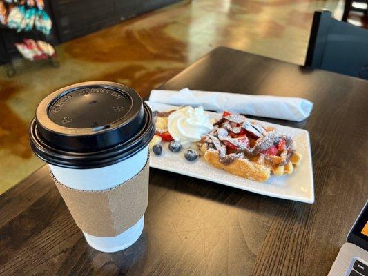 waffle and latte