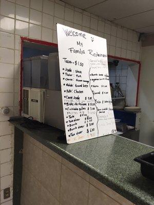 The current menu