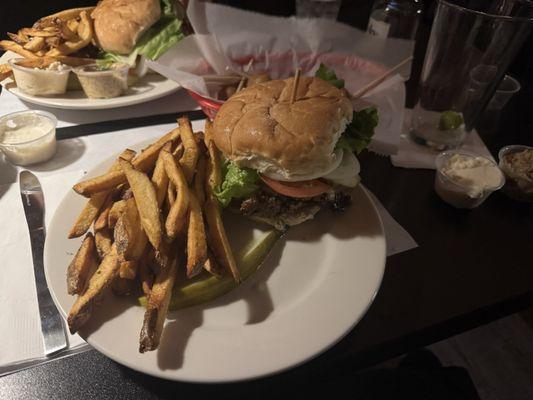 Burger and fries