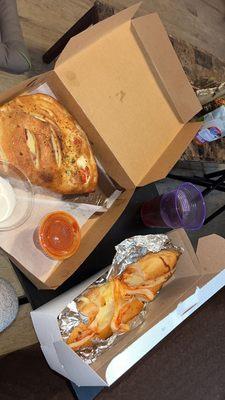 Pepperoni calzone and a meatball Parm hero