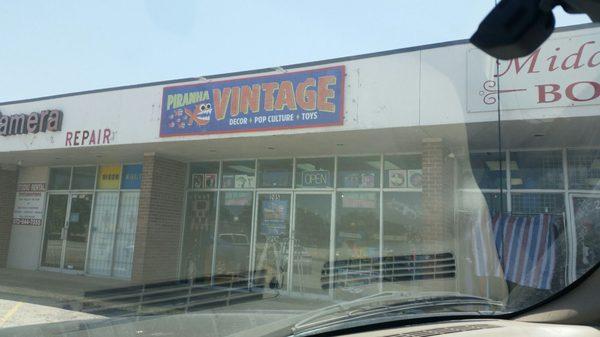 Store front Careful leaving the parking lot, kinda treacherous.