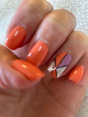 UV gel manicure with nail design