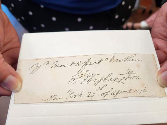 1776 original signature of first U.S. President