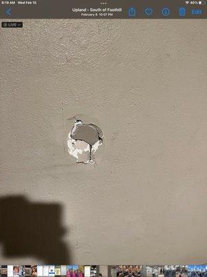 Hole in the wall.