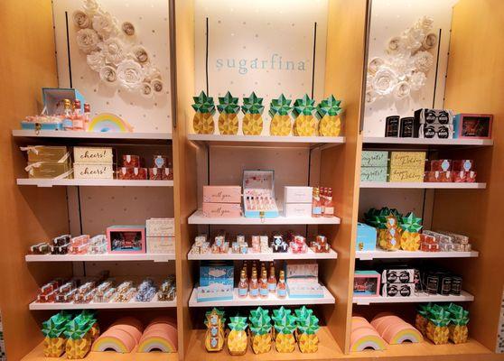 Sugarfina display, near the restrooms by Mariposa.