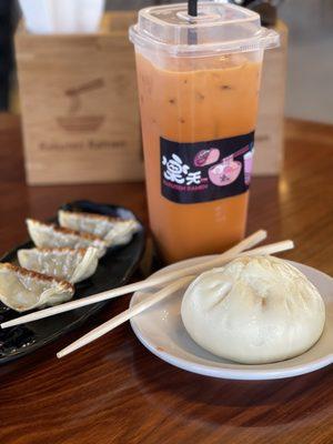 Pork Bao, Thai Tea, and their Fried Dumpling