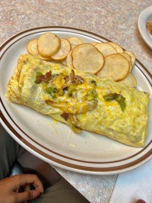 Omelette and home fries