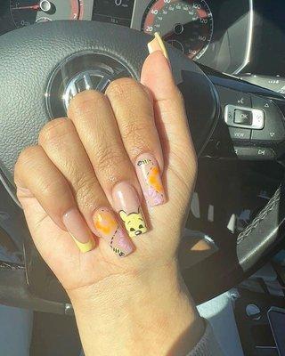 Winnie the Pooh nails by Louie