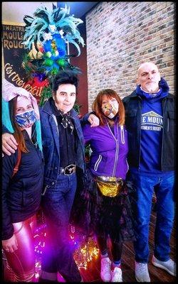 Johnny with out of town friends  during Mardi Gras 2020