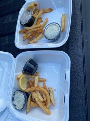 A customer ordered fish and chips. They only delivered the chips (fries).