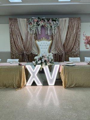 Beautiful setup for a Quinceanera