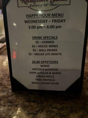 Happy Hour Menu