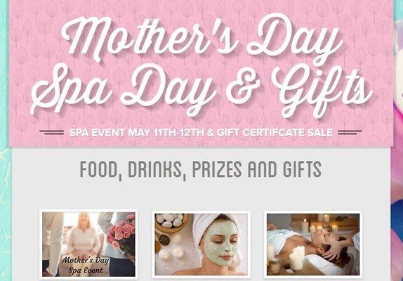 Mother's Day Spa Event in Rockwall.  Packages and Gift Certificates.