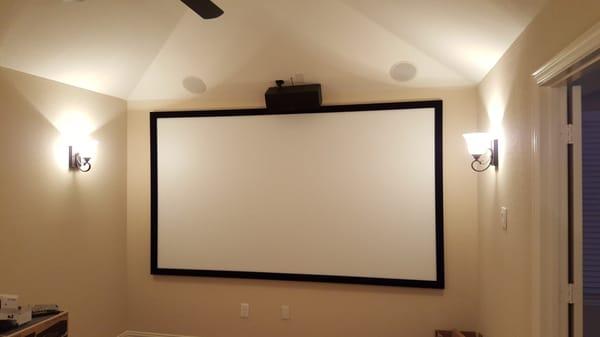 110" Home Theater with 5.1 Surround Sound, 1080p 3D Projector. audiovideotexas.com