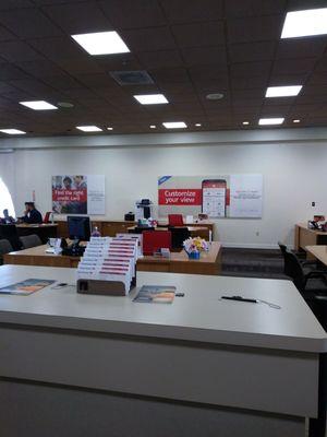 Empty desks at the bank