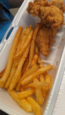 The shoestring fries are legit! The chicken tenders were so-so.