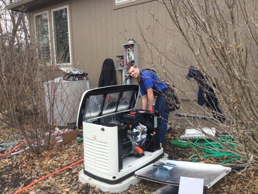 One of our experienced technicians doing Generator maintenance.