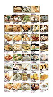 Dim Sum menu