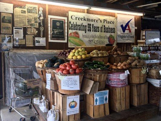 Some of the fresh vegetables at Creekmore's Place at the Virginia Beach Farmer's Market