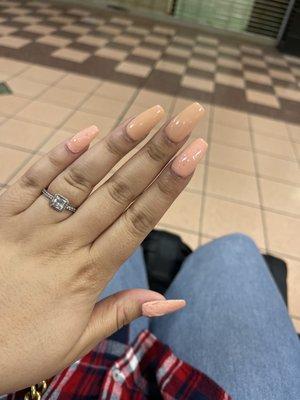 Wrong color on two nails