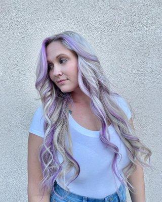 Purple + platinum combo, will custom colored extensions