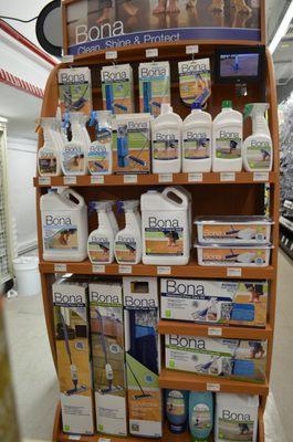 Good selection of BONA products.