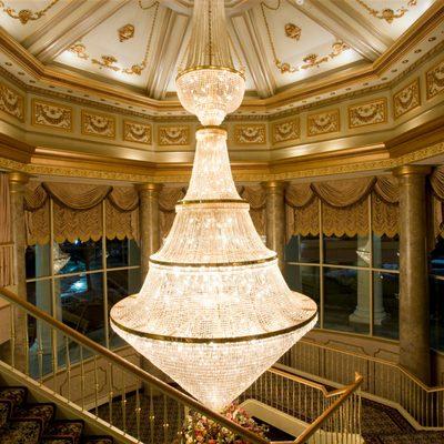 Chandelier and grand staircase at Martin's West