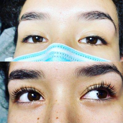 Natural lash lift just for $50 . Last a month and no damage on lashes