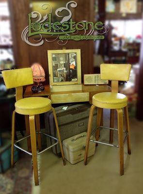 Vintage Thonet Art Deco Bent Wood Stools.