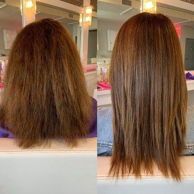 Keratin Complex before and after by Jocelyn!