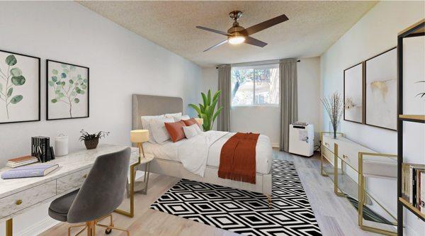 Large second bedroom of 2 bedroom apartment at Casa Granada Apartment Homes