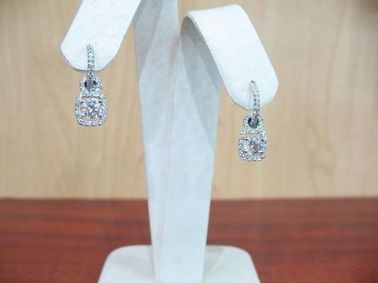 white gold diamond earrings