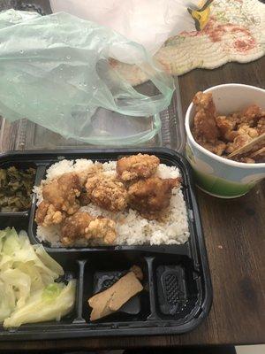 Popcorn chicken bento box