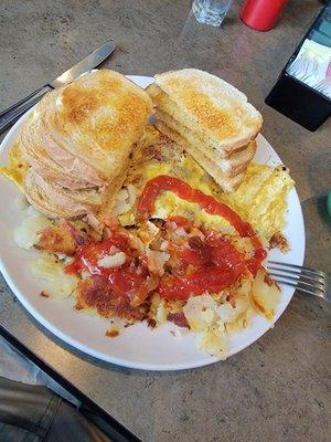 Irish omelet, potatoes.