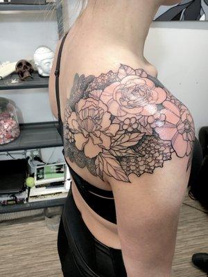 Lace inspired tattoo