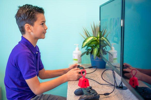 Video games and entertainment area for kids.