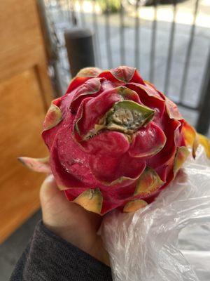 A better picture of the moldy dragon fruit. I basically wasted 12 bucks on this.