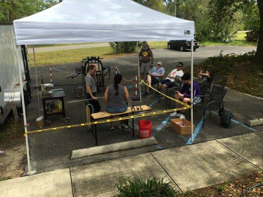 Glassblowing class in session