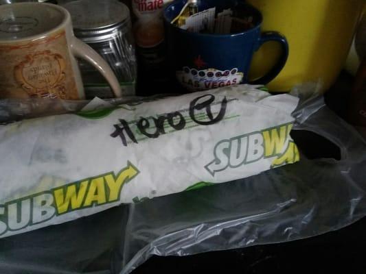 The girl at Subway has "knows" my secret identity ^_^