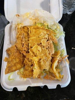 Hard shell chicken taco suck